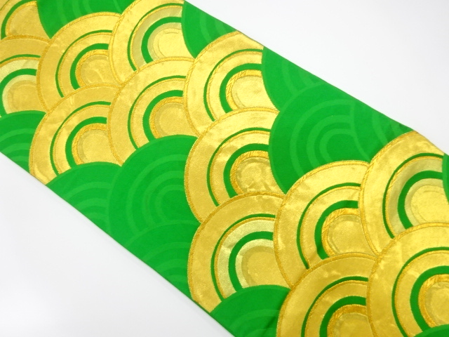 JAPANESE KIMONO / ANTIQUE FUKURO OBI / SILK / WOVEN SEIGAIHA